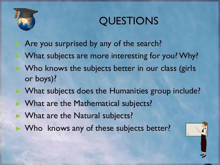 Are you surprised by any of the search? What subjects are