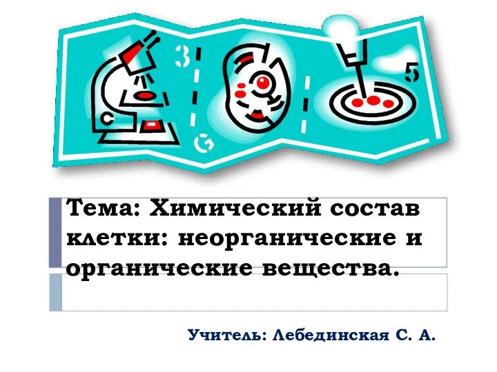 Тема: Химический состав клетки: неорганические и органические вещества. Учитель: Лебединская С. А.