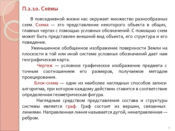 П.2.10. Схемы В повседневной жизни нас окружает множество разнообразных схем. Схема