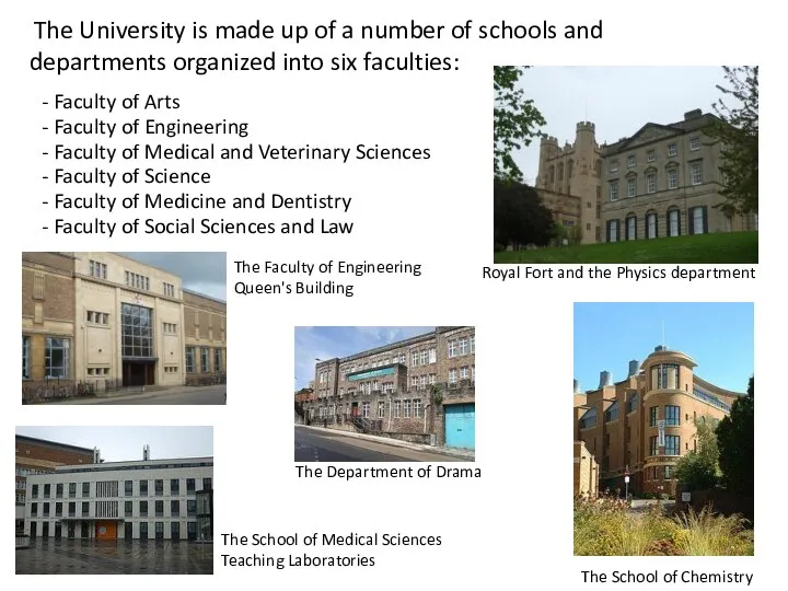 The University is made up of a number of schools and