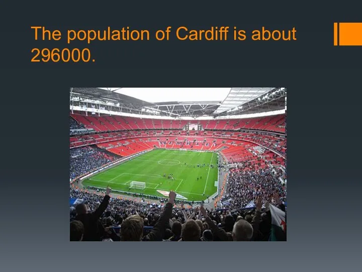 The population of Cardiff is about 296000.