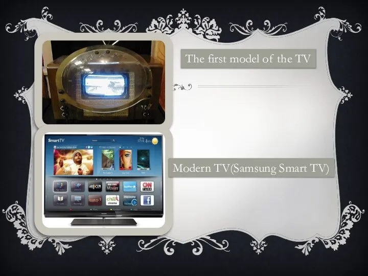 The first model of the TV Modern TV(Samsung Smart TV)