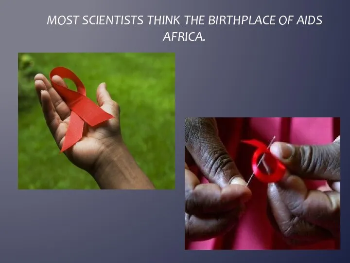 Most scientists think the birthplace of AIDS Africa.