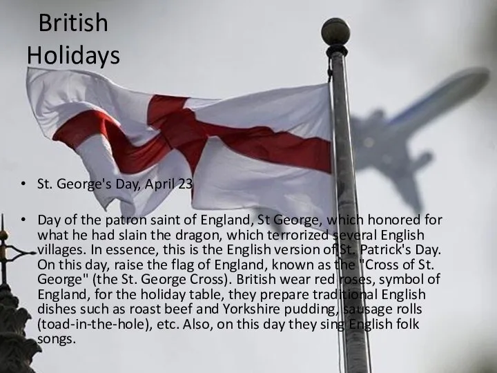 British Holidays St. George's Day, April 23 Day of the patron