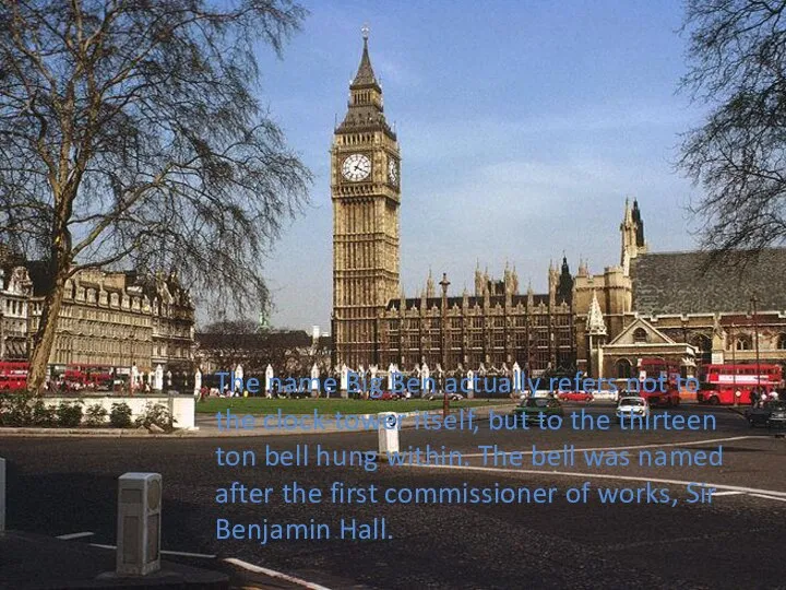The name Big Ben actually refers not to the clock-tower itself,