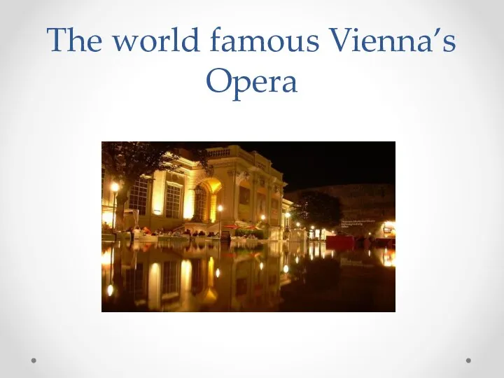 The world famous Vienna’s Opera