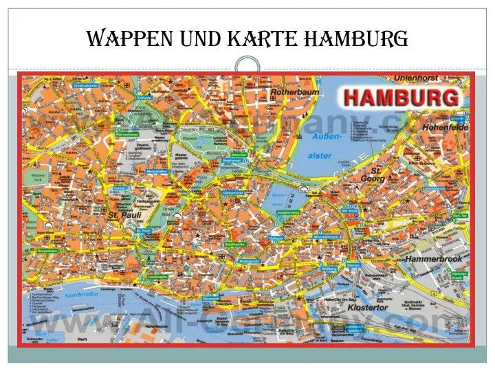 Wappen und Karte Hamburg