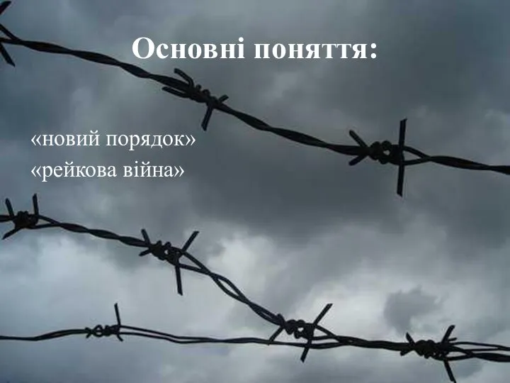 Основні поняття: «новий порядок» «рейкова війна»