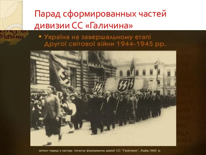 Парад сформированных частей дивизии СС «Галичина»