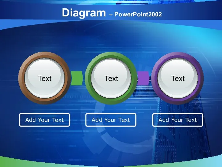 Diagram – PowerPoint2002 Add Your Text Add Your Text Add Your Text Text Text Text