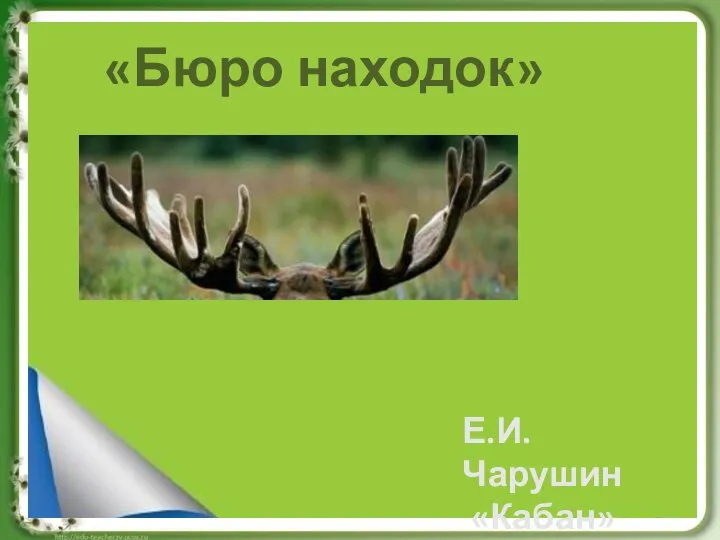 «Бюро находок» Е.И. Чарушин «Кабан»