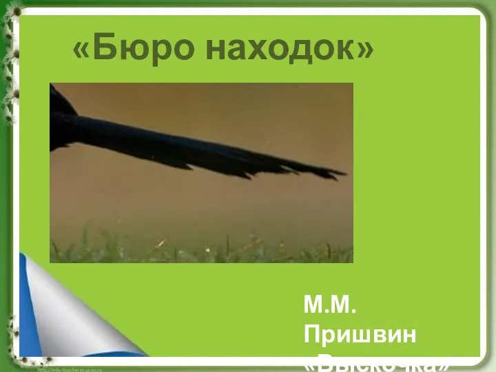 «Бюро находок» М.М.Пришвин «Выскочка»