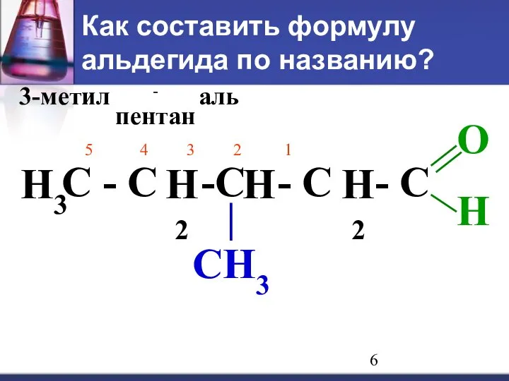 Как составить формулу альдегида по названию? 3-метил -пентан аль С -