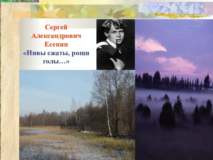 Сергей Александрович Есенин «Нивы сжаты, рощи голы…»