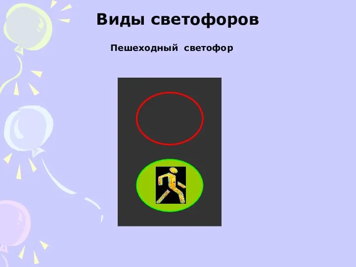 Виды светофоров Пешеходный светофор