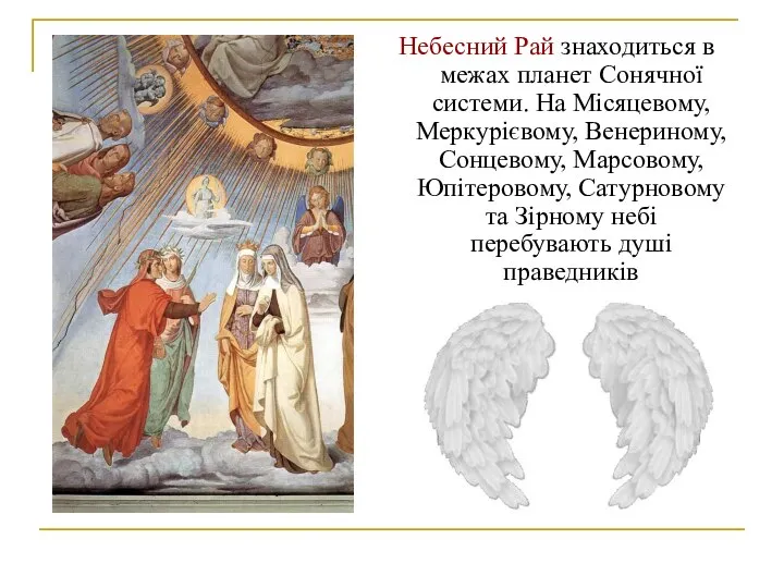 Небесний Рай знаходиться в межах планет Сонячної системи. На Місяцевому, Меркурієвому,