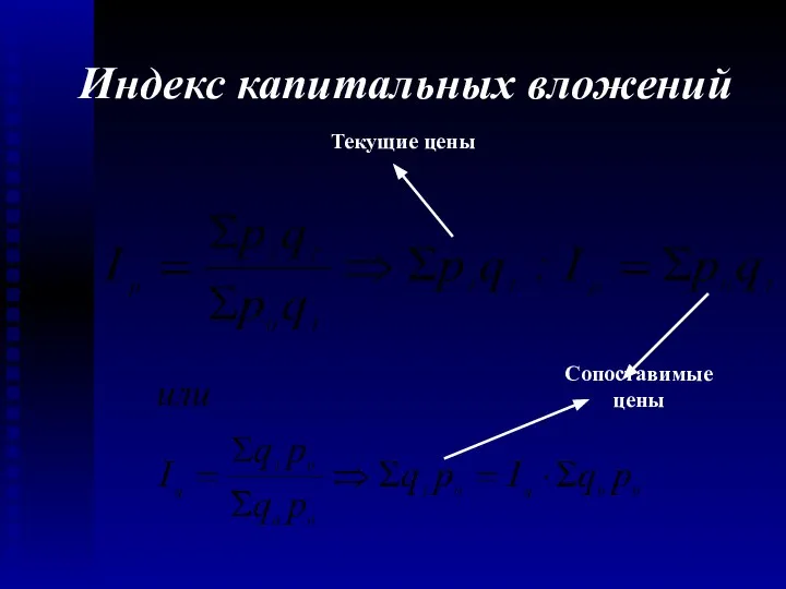 Индекс капитальных вложений Текущие цены Сопоставимые цены