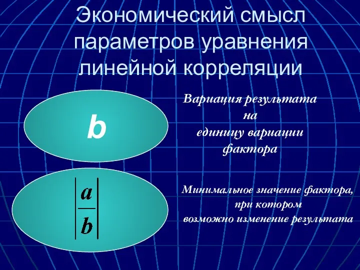 Экономический смысл параметров уравнения линейной корреляции