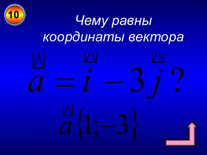 10 Чему равны координаты вектора