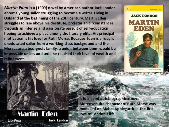 Martin Eden is a (1909) novel by American author Jack London