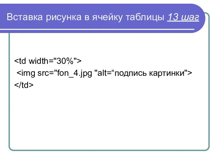 Вставка рисунка в ячейку таблицы 13 шаг