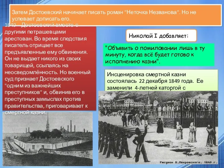 . . Затем Достоевский начинает писать роман "Неточка Незванова". Но не