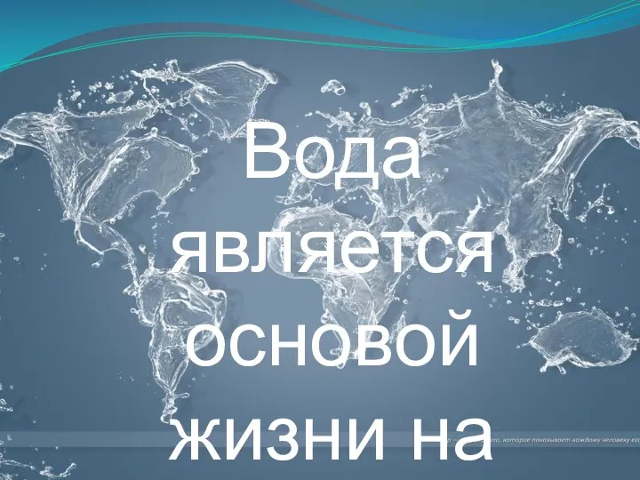 Вода является основой жизни на нашей планете.