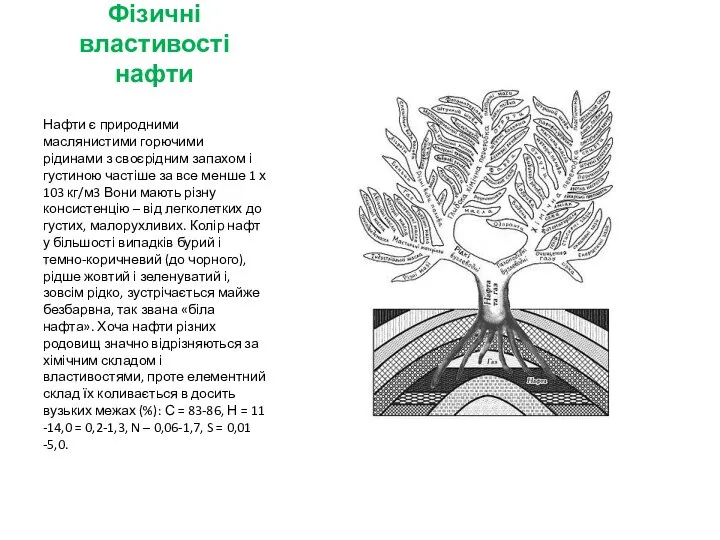 Фізичні властивості нафти Нафти є природними маслянистими горючими рідинами з своєрідним