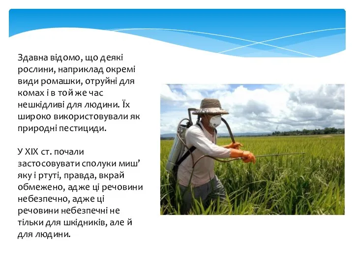 Здавна відомо, що деякі рослини, наприклад окремі види ромашки, отруйні для