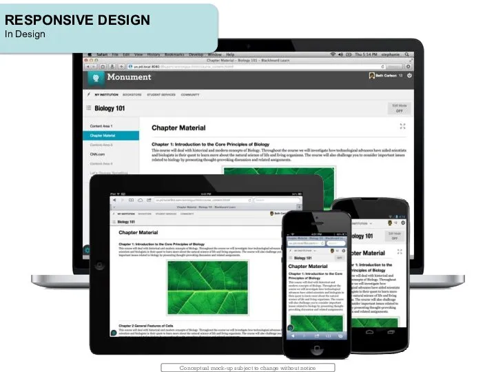 Conceptual mock-up subject to change without notice RESPONSIVE DESIGN In Design