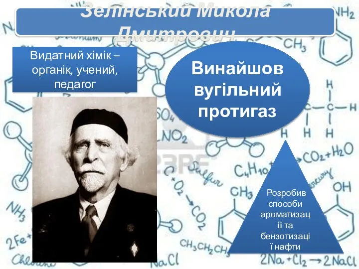 . . Видатний хімік – органік, учений, педагог Винайшов вугільний протигаз