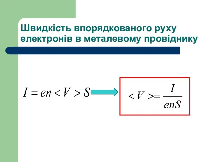 Швидкість впорядкованого руху електронів в металевому провіднику