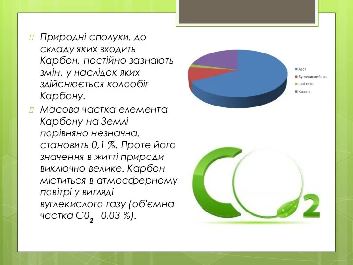 Природні сполуки, до складу яких входить Карбон, постійно зазнають змін, у