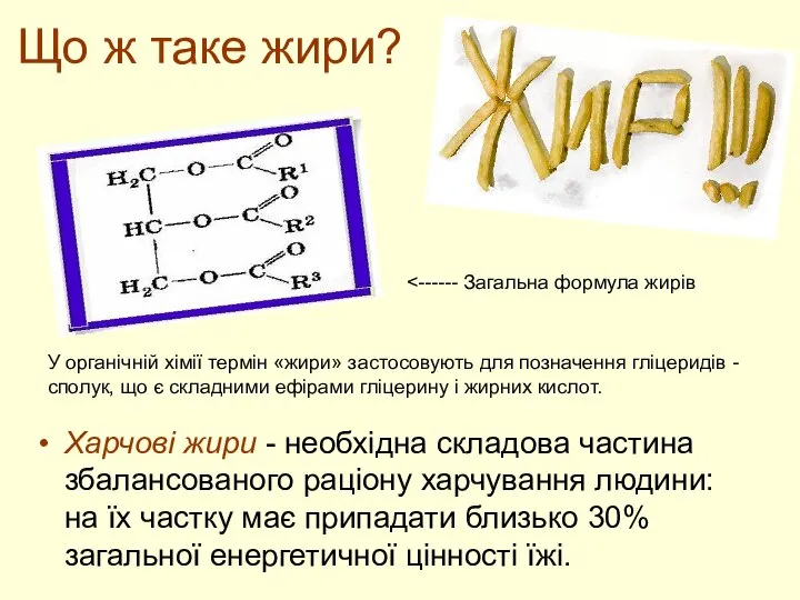 Що ж таке жири? Харчові жири - необхідна складова частина збалансованого