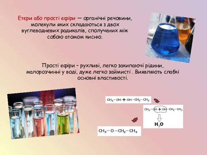 Етери або прості ефіри — органічні речовини, молекули яких складаються з