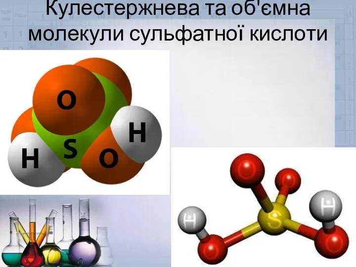 Кулестержнева та об'ємна молекули сульфатної кислоти
