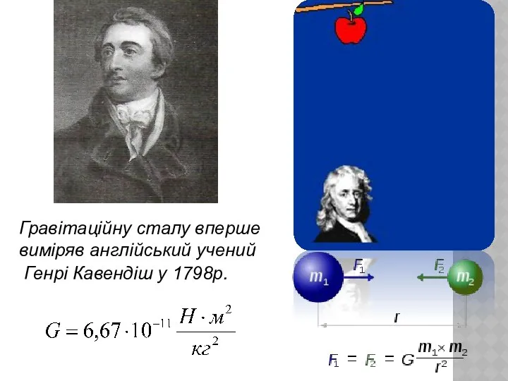 Гравітаційну сталу вперше виміряв англійський учений Генрі Кавендіш у 1798р.