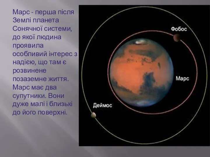 Марс - перша після Землі планета Сонячної системи, до якої людина