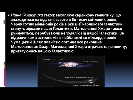 Наша Галактика також захоплює карликову галактику, що знаходиться на відстані всього