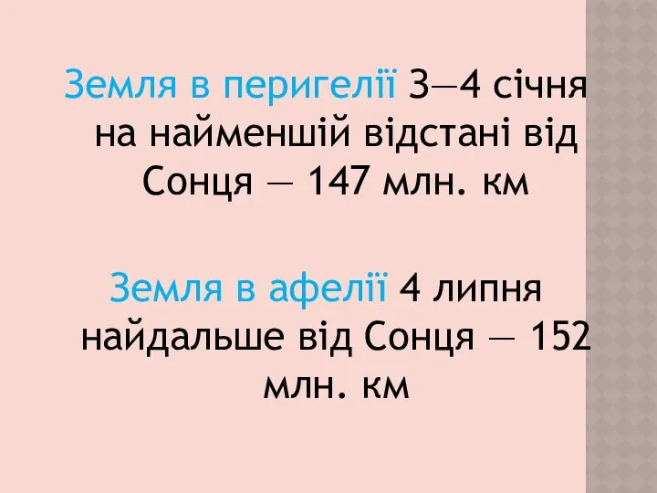 Земля в перигелії З—4 січня на найменшій відстані від Сонця —