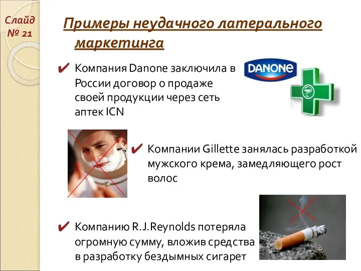 Примеры неудачного латерального маркетинга Компания Danone заключила в России договор о