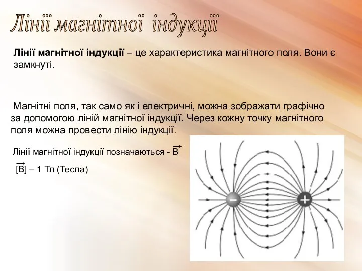 Лінії магнітної індукції Лінії магнітної індукції – це характеристика магнітного поля.