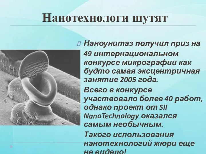 Нанотехнологи шутят Наноунитаз получил приз на 49 интернациональном конкурсе микрографии как