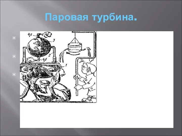 Паровая турбина. 2 век до н.э. александрийский ученый Герон изобрел вращающийся