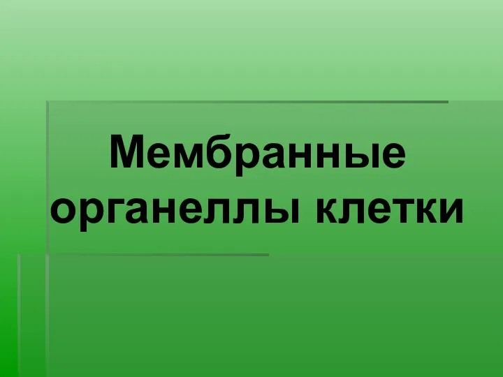 Мембранные органеллы клетки