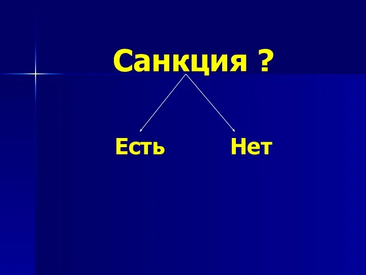 Санкция ? Есть Нет