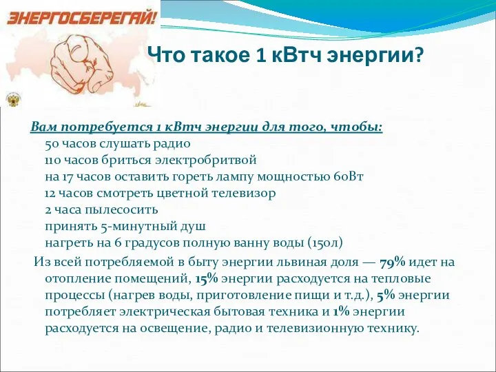 Что такое 1 кВтч энергии? Вам потребуется 1 кВтч энергии для