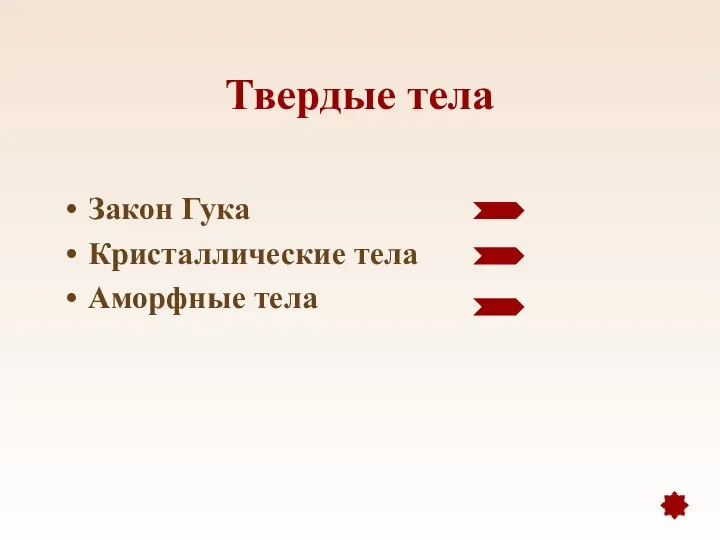 Твердые тела Закон Гука Кристаллические тела Аморфные тела