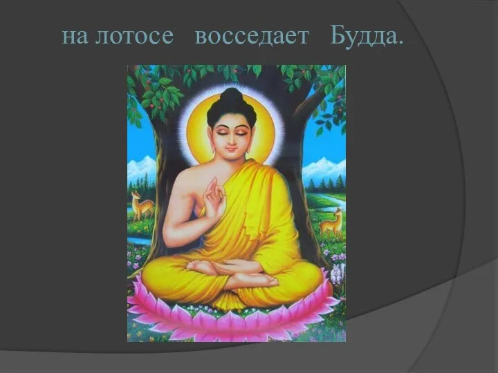 на лотосе восседает Будда.