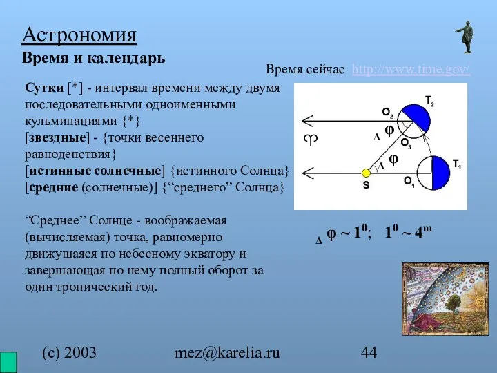 (с) 2003 mez@karelia.ru Астрономия Время и календарь Время сейчас http://www.time.gov/ Сутки